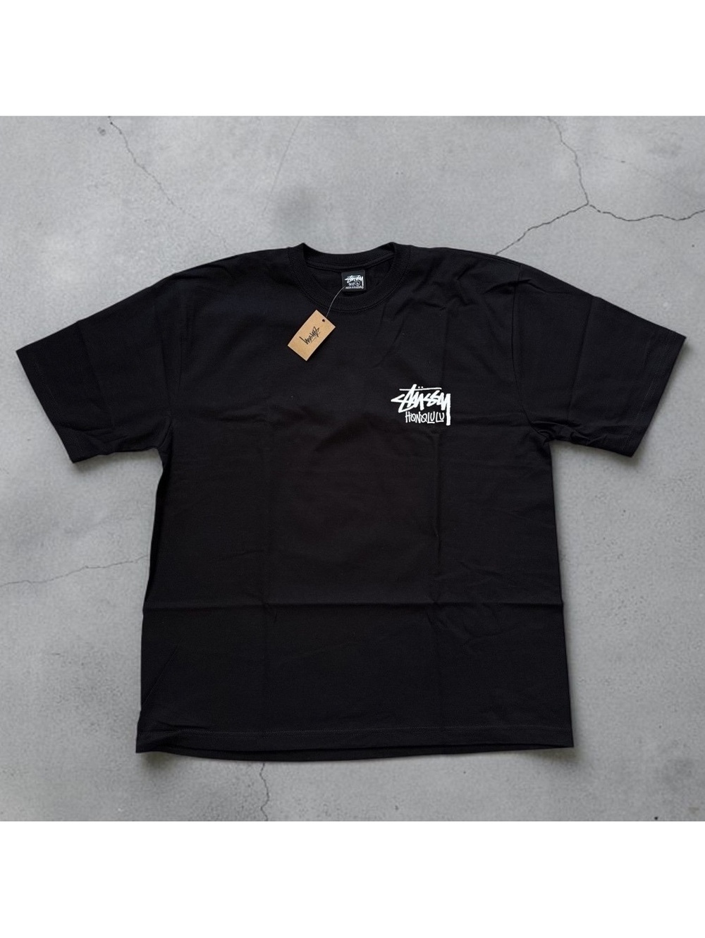 NWT stussy honolulu men’s size L black tee shirt